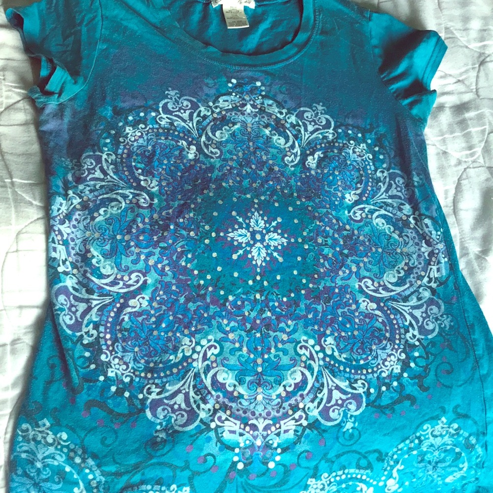 Blue twisted tee